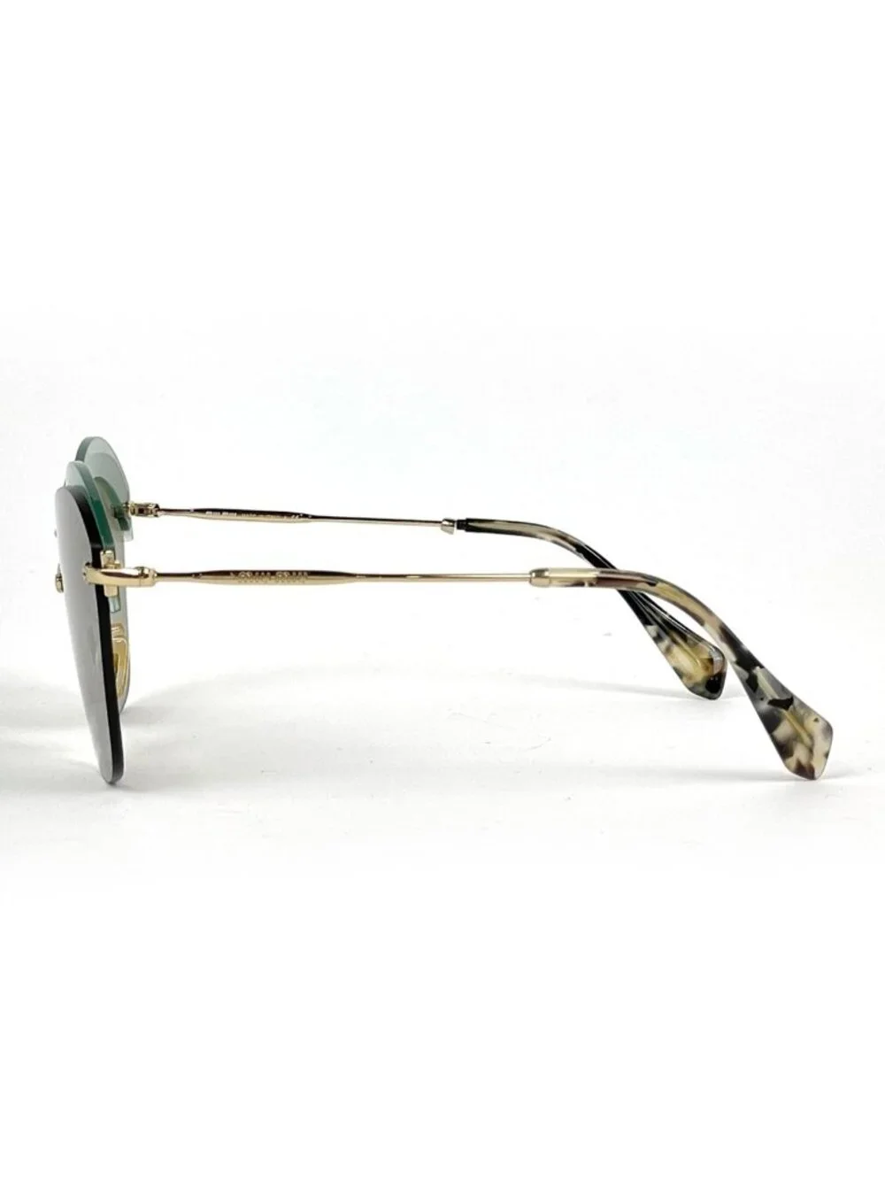 Miu Miu Sunglasses Metal Acetate Gold Brown Eyewear